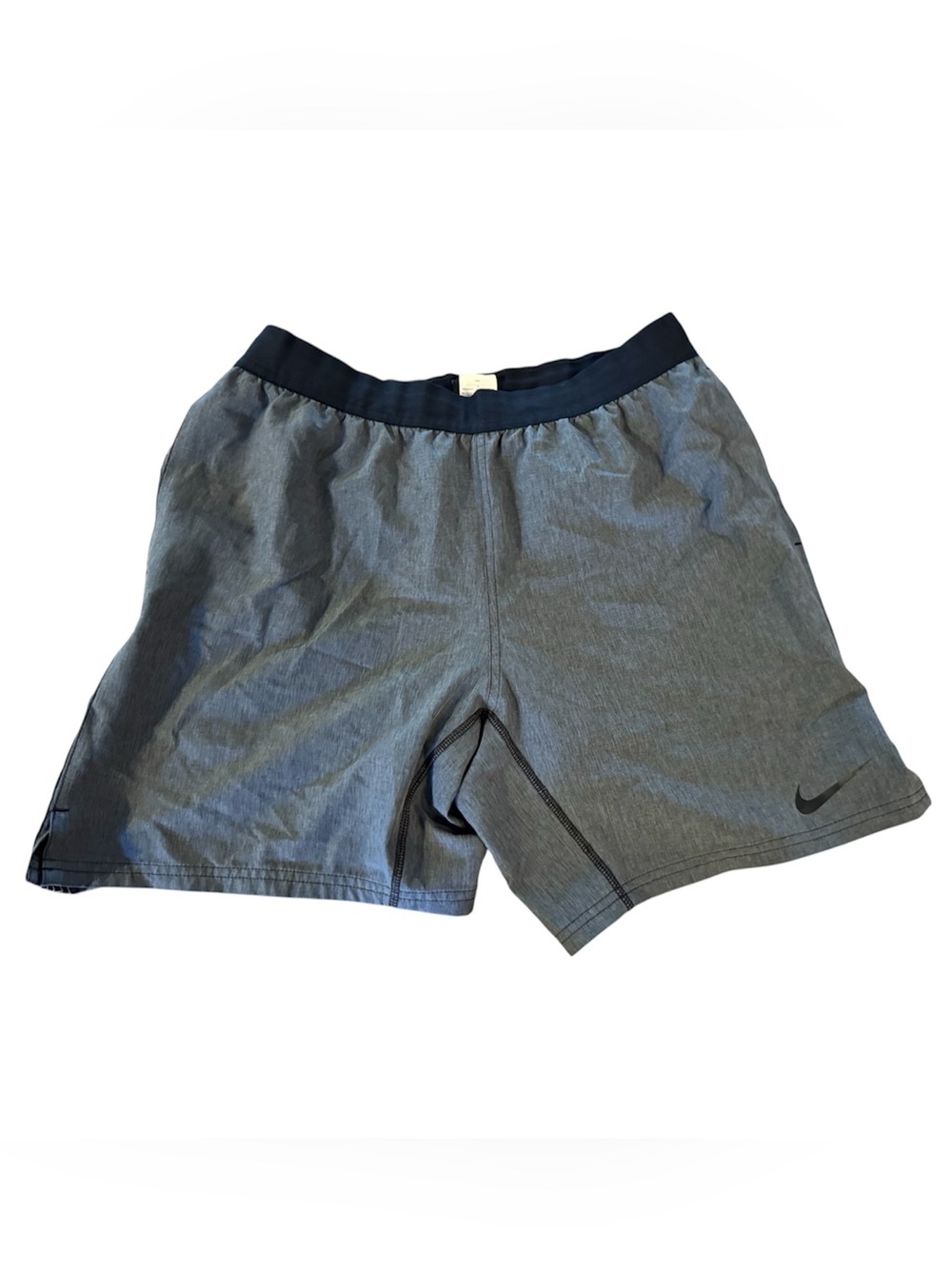 Nike Dri-FIT Gray Mens Large Running Training Shorts Zip Pocket Athletic Gym